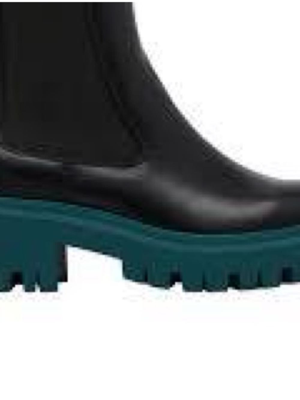 Nine West Rivas Black Chelsea Boot with Teal Lug Sole